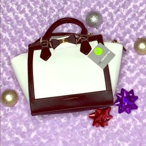 Liz Claiborne Miranda Satchel white black color